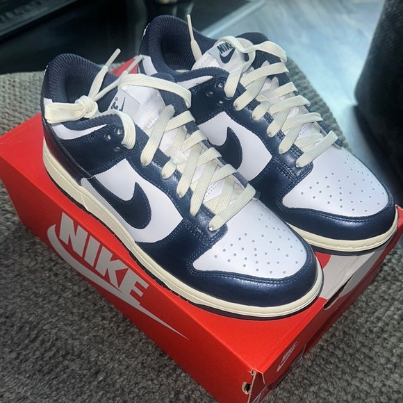 Kids Nike Dunk Sneakers - Navy and White - Picture 3 of 5